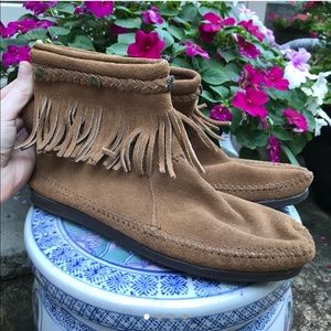 fringe moccasin booties